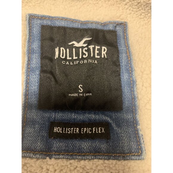 Hollister S Epic Flex Y2K Denim Sherpa Jean Jacket Classic - Picture 4 of 8